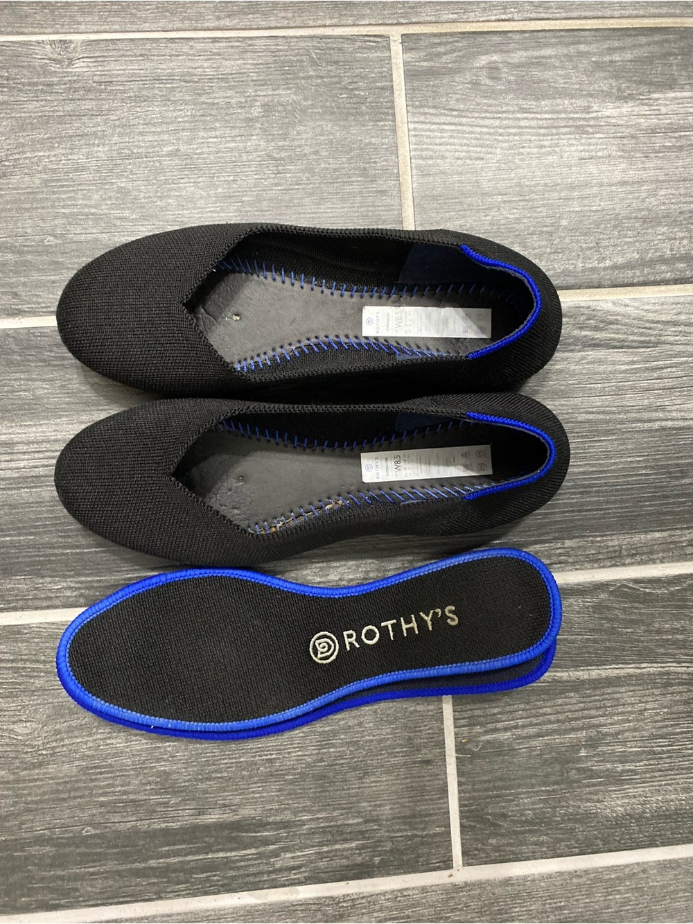 ROTHYS Black Ballet Flats Sz 8.5